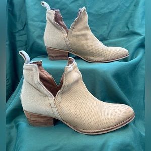 Diba True STOP BY Leather Ankle Boots Women 8 Tan Beige Natural Stone Booties
